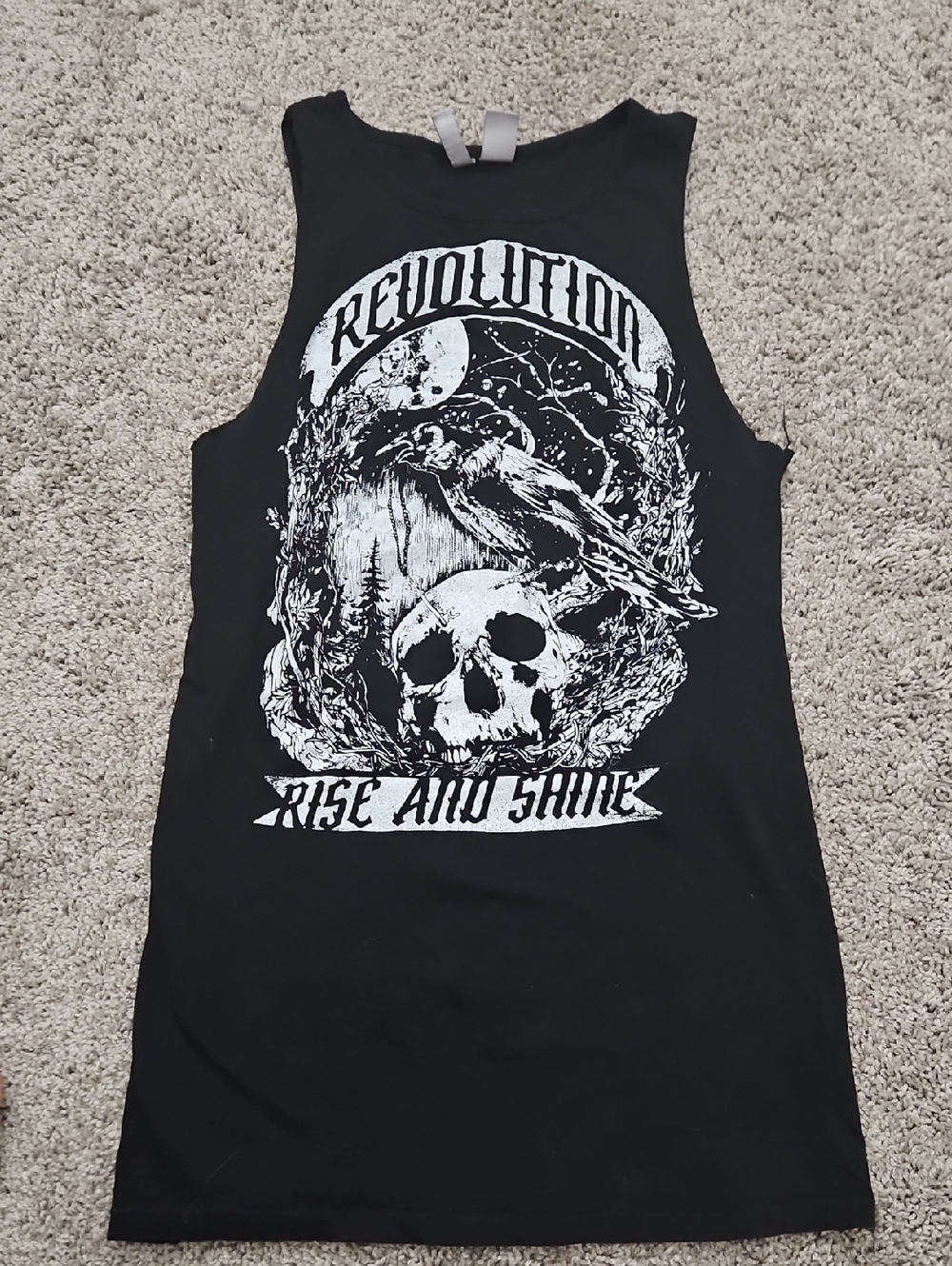 Graphic 'Revolution Rise and Shine' Black Tank